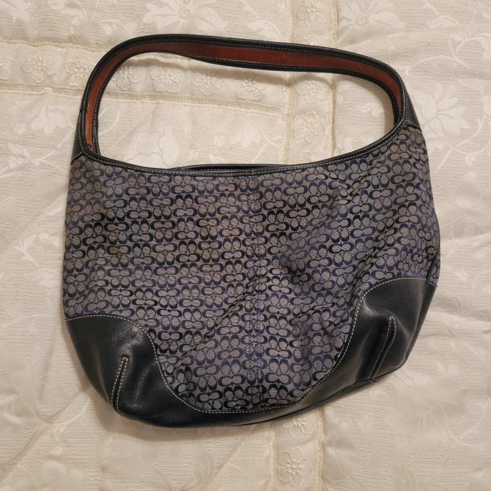 Coach signature denim hobo